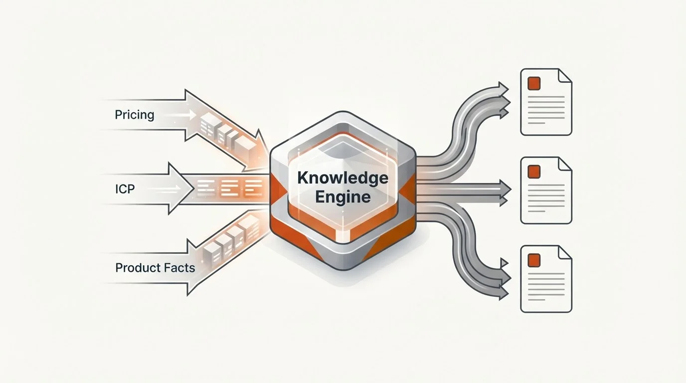 Diagram of a SaaS Knowledge Engine for AI content creation