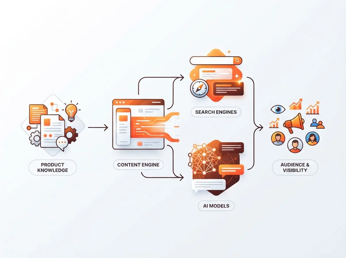 Visual representation of GEO and SEO optimization for SaaS growth