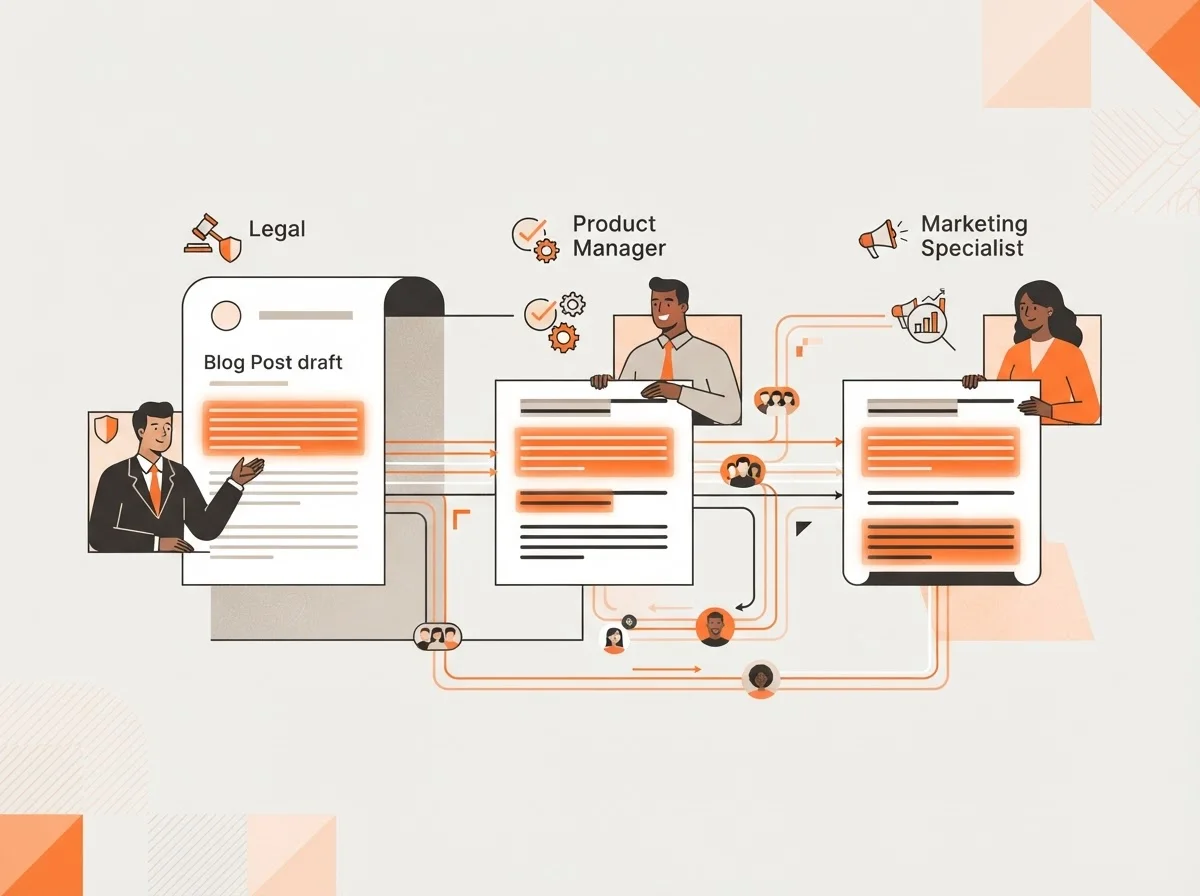 SaaS team collaboration dashboard for content review