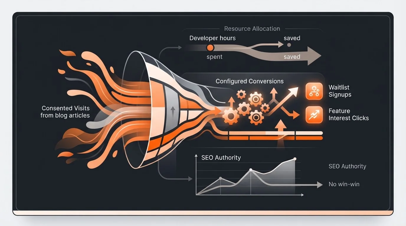 Analytics dashboard showing feature validation metrics