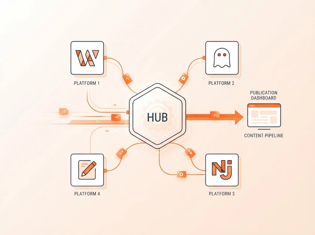 Integration icons for WordPress Ghost and Next.js for SaaS blogging
