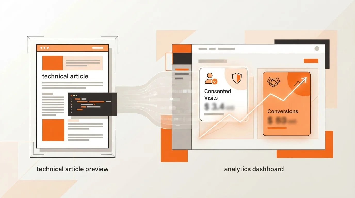 Dashboard showing conversion tracking for Ghost AI blog publishing.