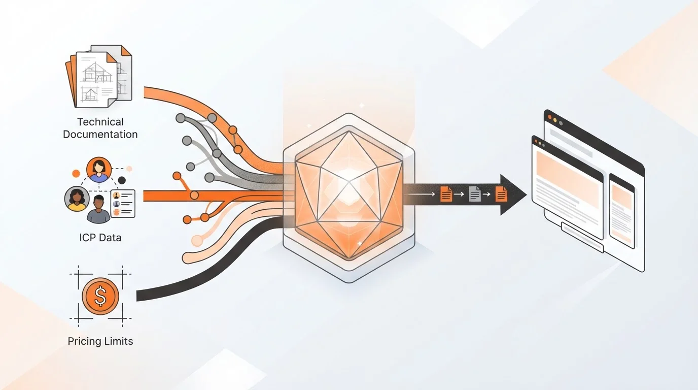 Diagram of a SaaS Knowledge Engine for autonomous content creation
