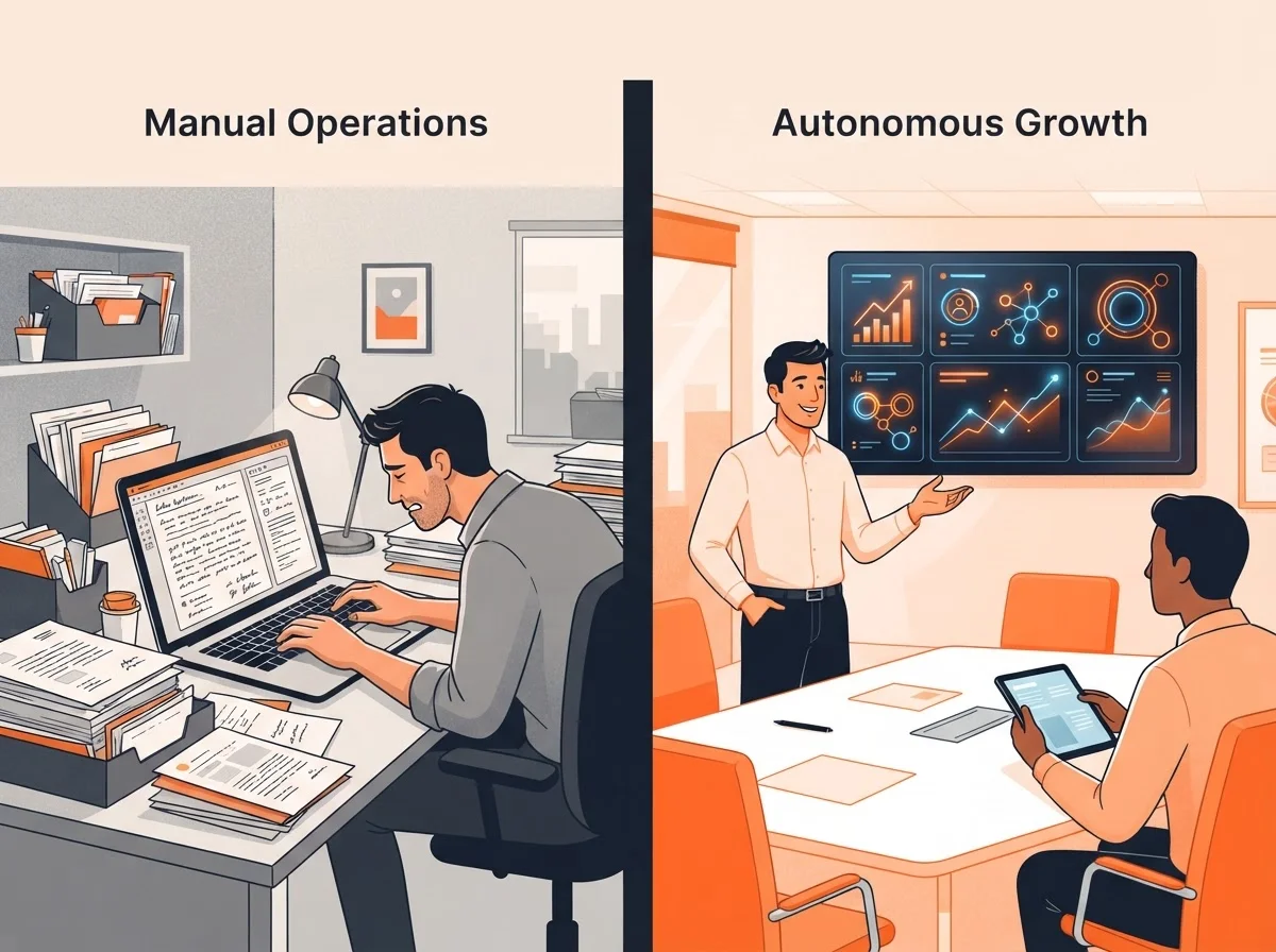 Comparison between manual content management and autonomous blogging growth