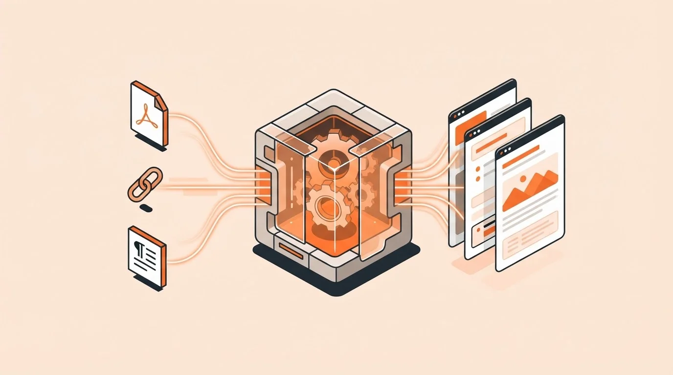 Knowledge Engine for autonomous SaaS blogging inputs and outputs