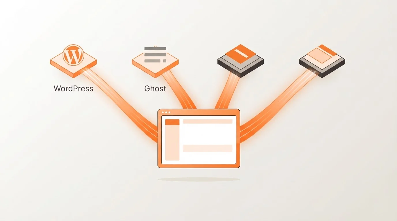 Integration map of Blogged with major CMS platforms
