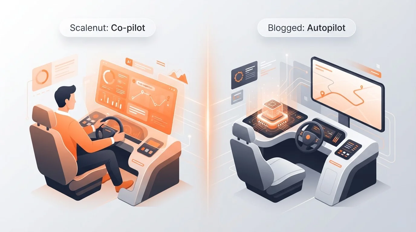Comparison of AI co-pilot vs autonomous autopilot workflows