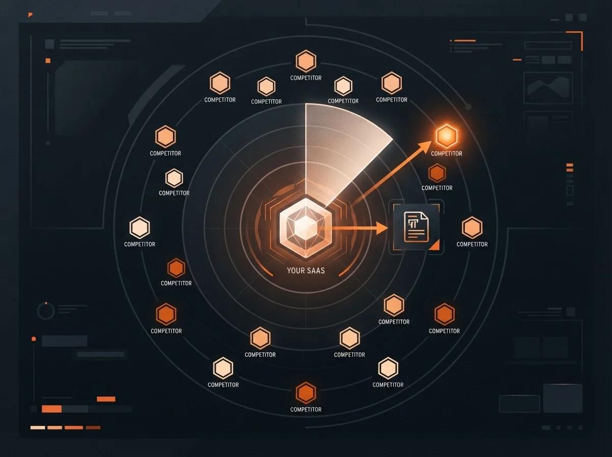 Conceptual diagram of Competitor Blog Watch identifying market signals