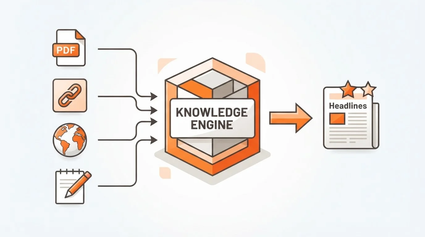 Diagram of the Blogged Knowledge Engine inputs and outputs