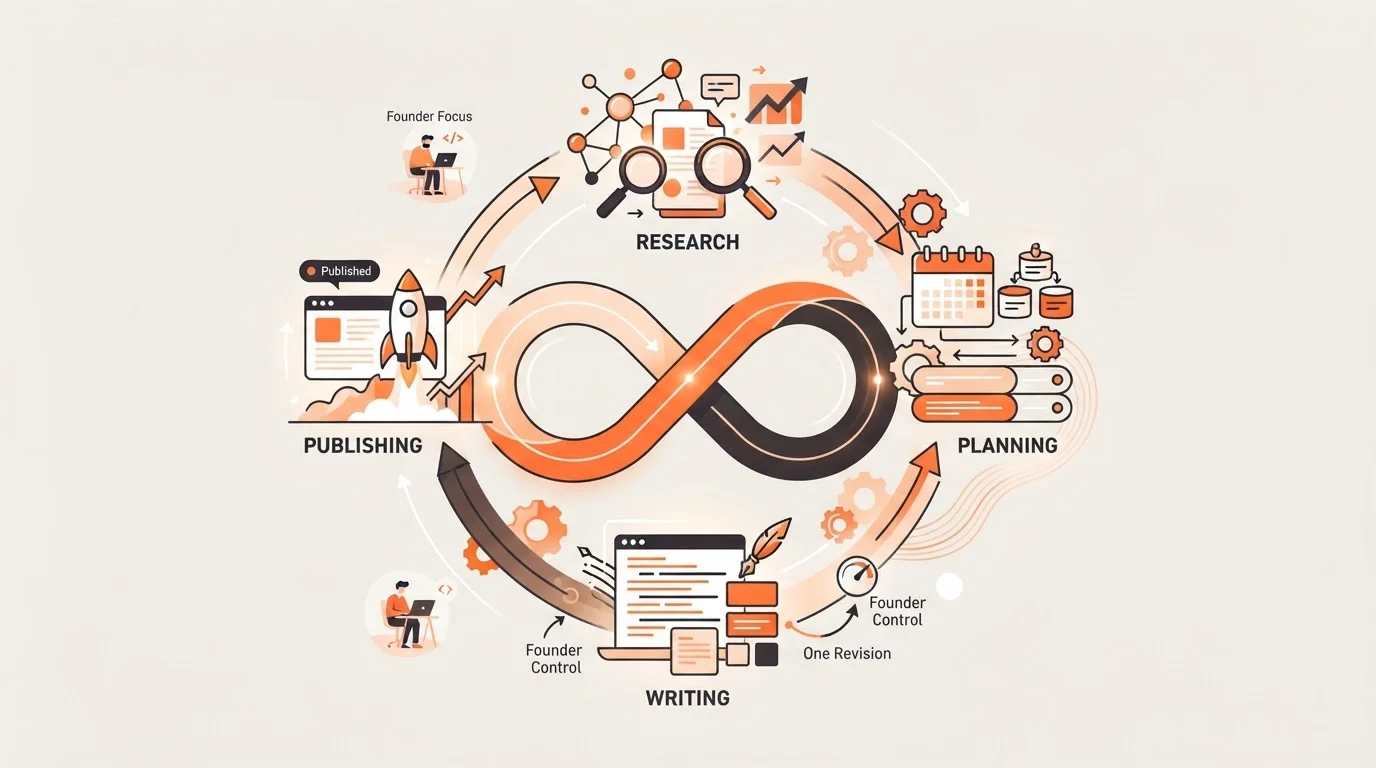 Workflow diagram of autonomous blog publishing