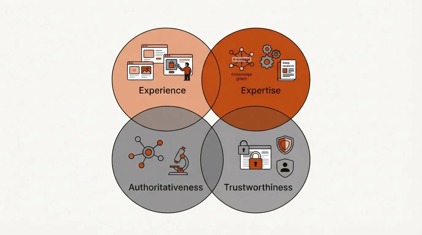 E-E-A-T framework diagram for SaaS SEO