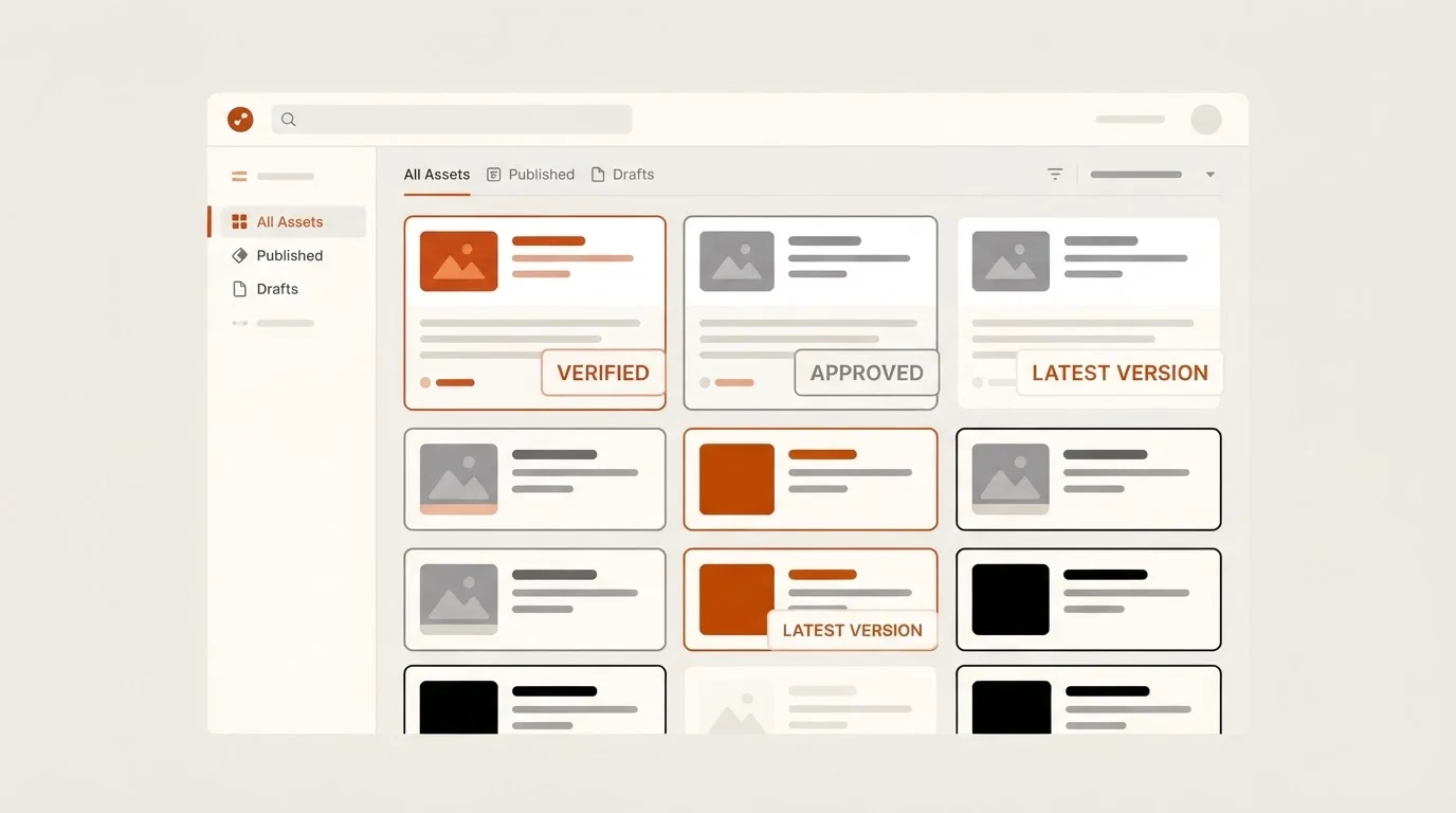 SaaS blog asset management and verification interface