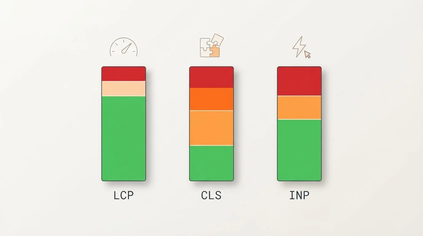 Core Web Vitals performance thresholds for LCP CLS and INP