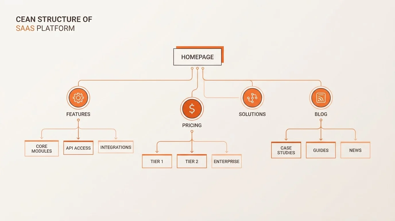 Diagram of a logical SaaS website architecture